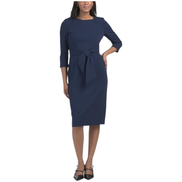Adrianna Papell Dresses & Skirts - ADRIANNA PAPELL Three-quarter Sleeve Tie Front Sheath Dress